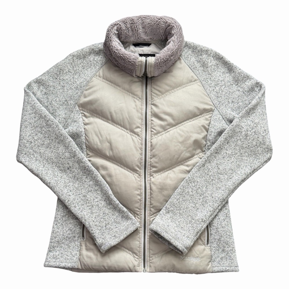 Marmot Women Jacket Medium Thea 700 Fill Down Insulate Gray Puffer Fleece Winter